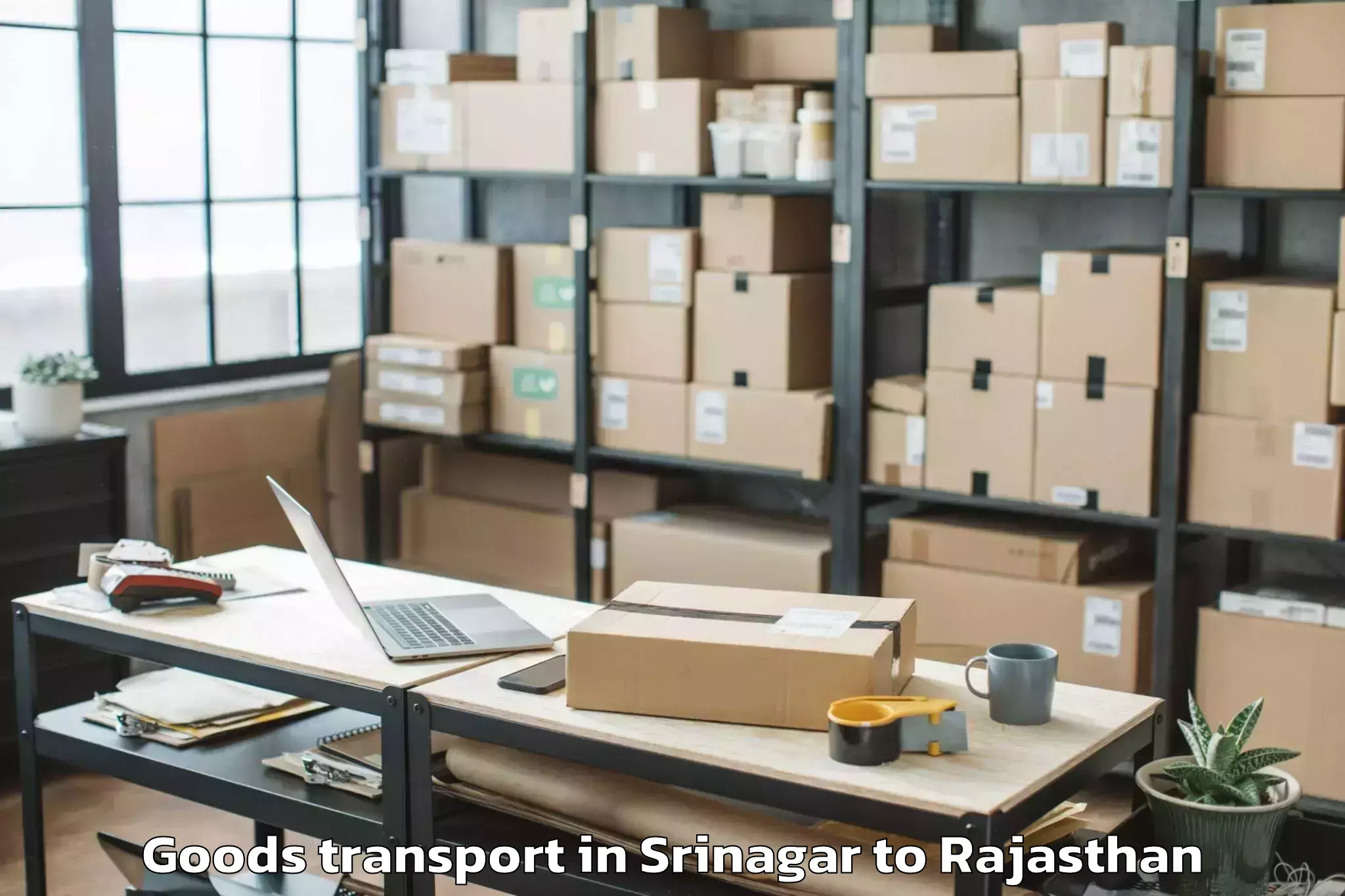 Srinagar to Nims University Jaipur Goods Transport Booking